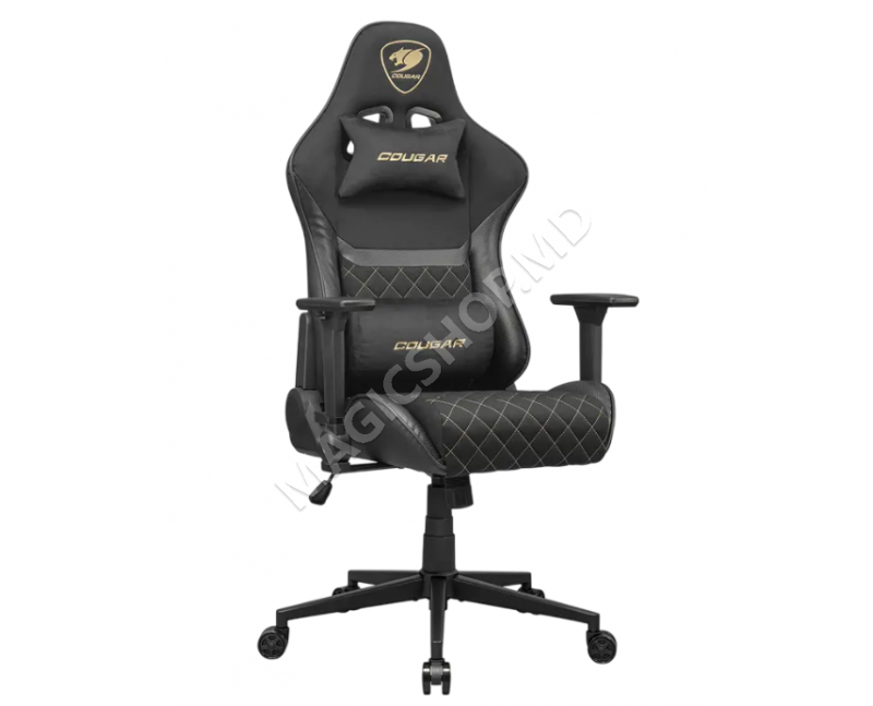 Игровое кресло Cougar Armor One V2 Gold F, обивка из ПВХ-кожи